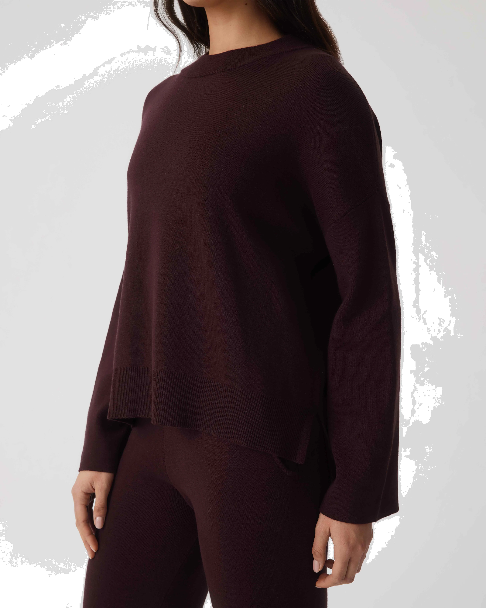 HOMMEY - COTTON CASHMERE SWEATER | WINE | EXTRA SMALL