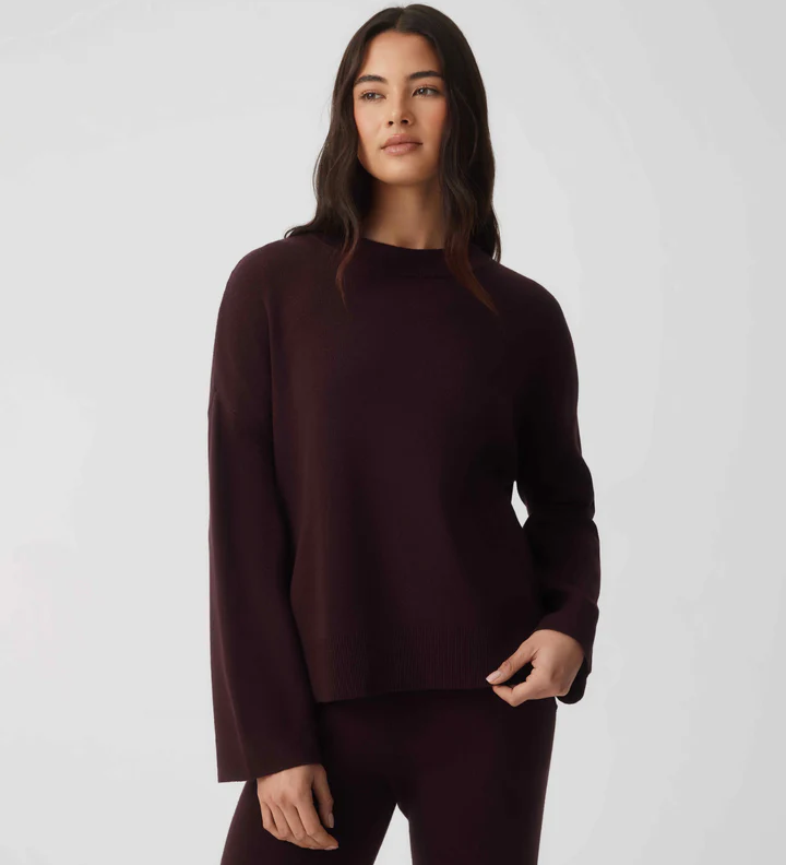 HOMMEY - COTTON CASHMERE SWEATER | WINE | MEDIUM