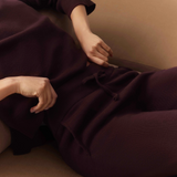 HOMMEY - COTTON CASHMERE PANT | WINE | EXTRA SMALL