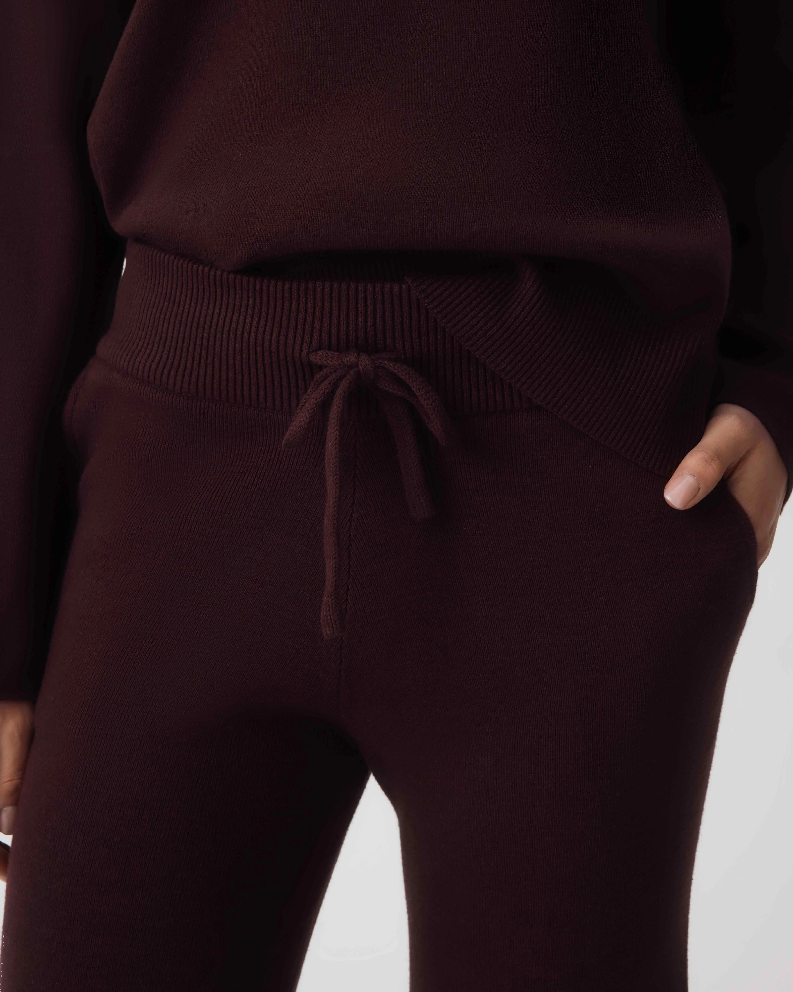 HOMMEY - COTTON CASHMERE PANT | WINE | EXTRA SMALL