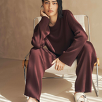 HOMMEY - COTTON CASHMERE PANT | WINE | EXTRA LARGE