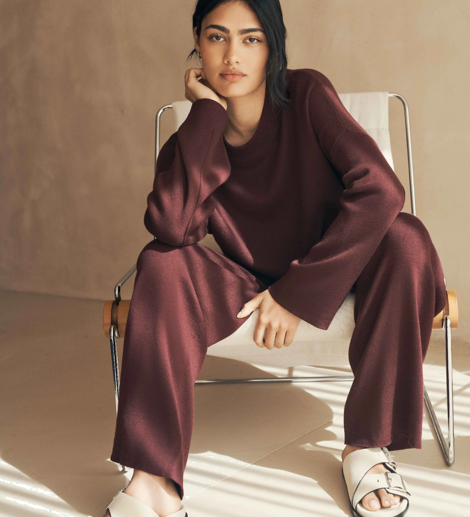 HOMMEY - COTTON CASHMERE PANT | WINE | EXTRA LARGE