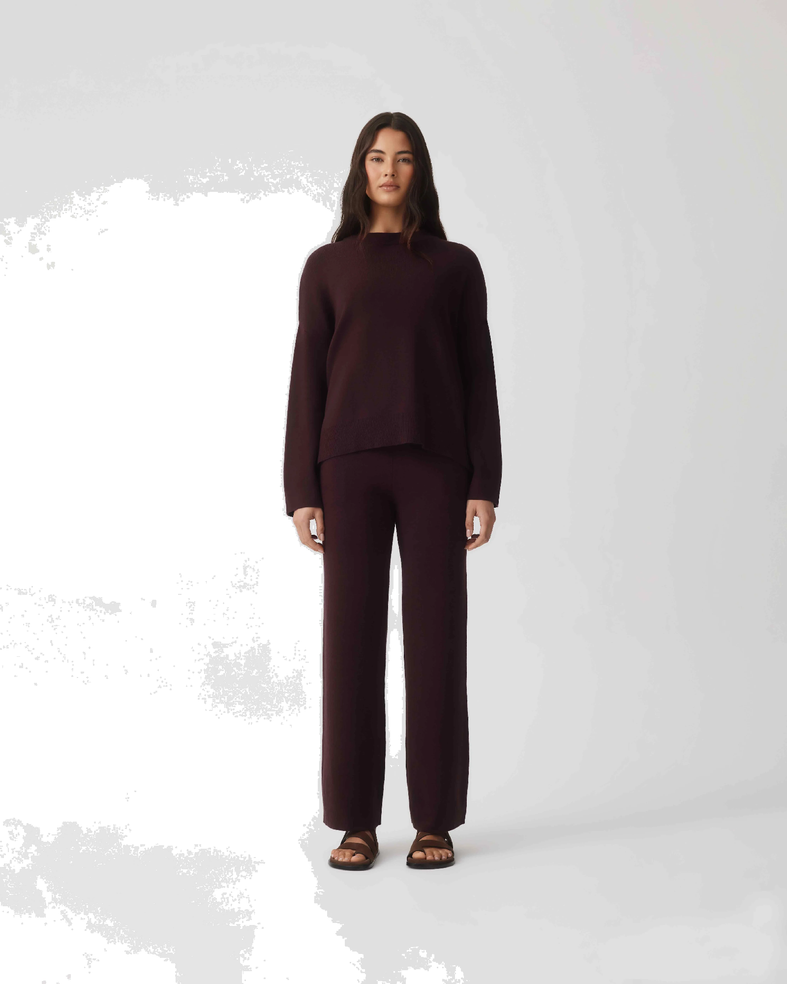 HOMMEY - COTTON CASHMERE PANT | WINE | EXTRA LARGE