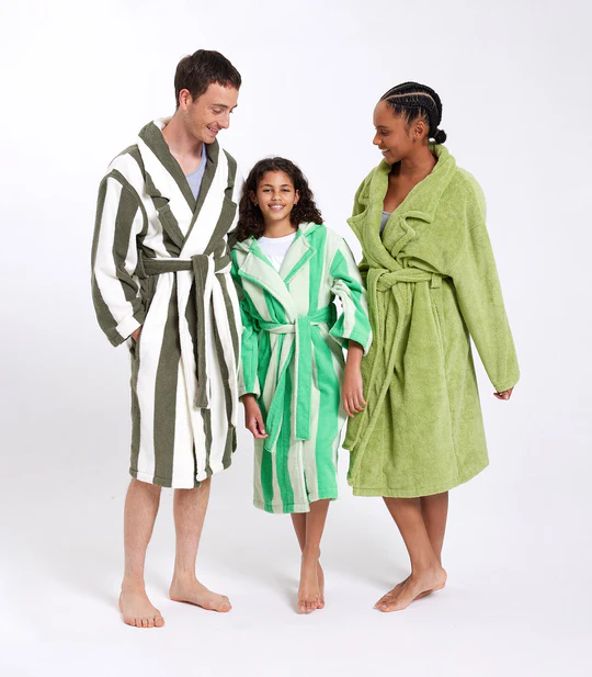 HOMMEY - ROBE | MATCHA STRIPES | L/XL COTTON