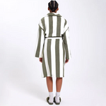 HOMMEY - ROBE | MATCHA STRIPES | L/XL COTTON