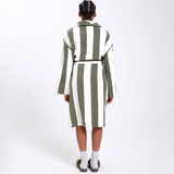HOMMEY - ROBE | MATCHA STRIPES | L/XL COTTON