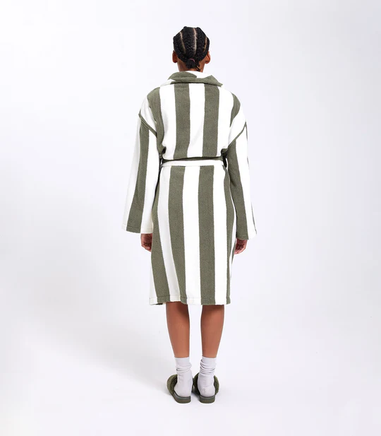 HOMMEY - ROBE | MATCHA STRIPES | L/XL COTTON