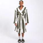 HOMMEY - ROBE | MATCHA STRIPES | L/XL COTTON