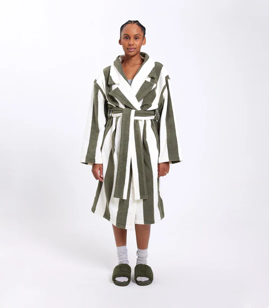 HOMMEY - ROBE | MATCHA STRIPES | L/XL COTTON