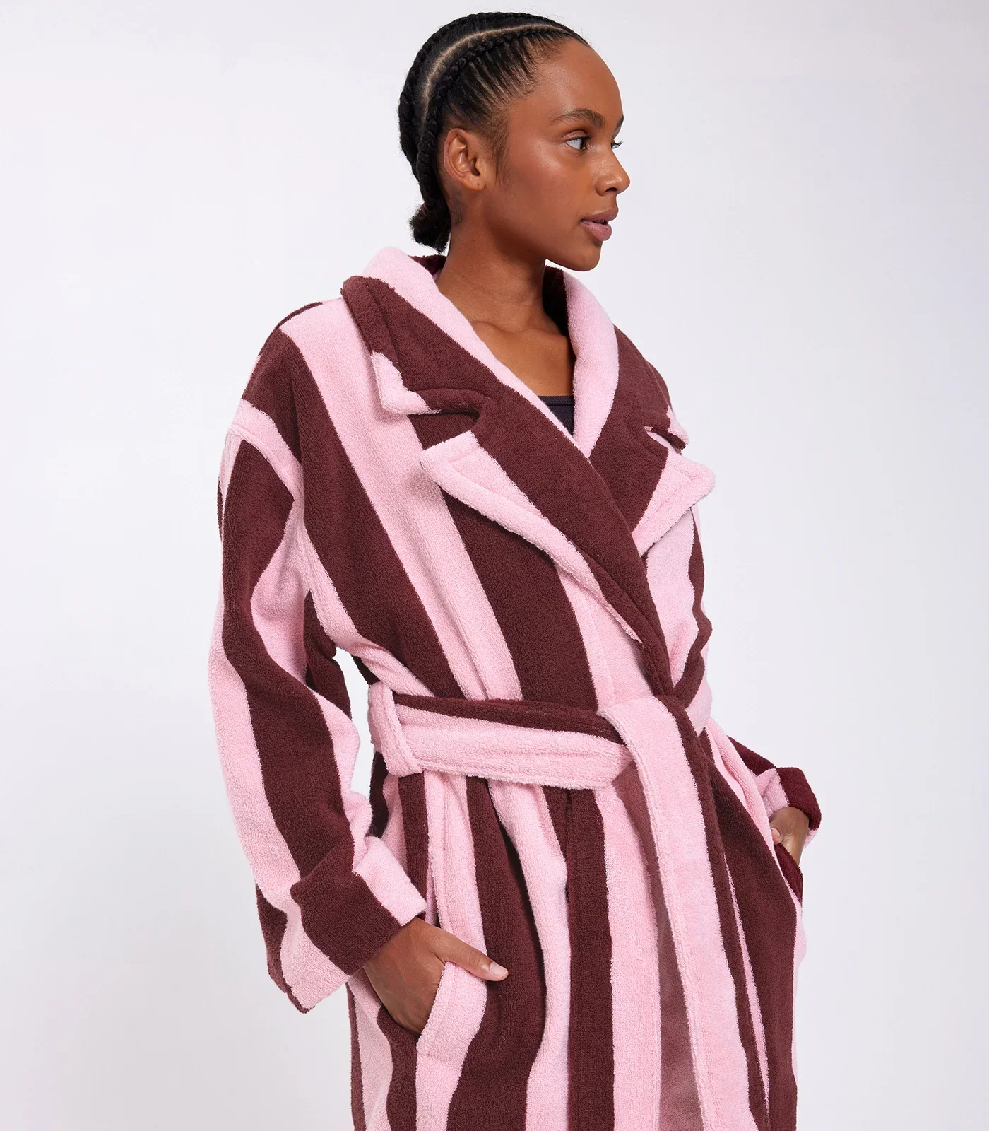 HOMMEY - ROBE | TERRY [SIZE:S/M CLR:ROCKY ROAD STRIPES]