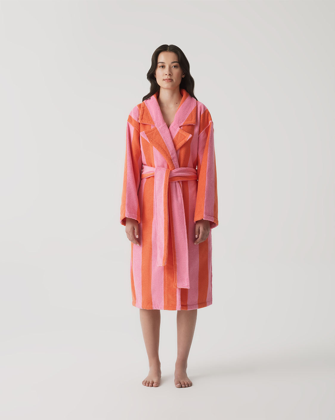 HOMMEY - ROBE | TERRY [SIZE:S/M CLR:SHERBET STRIPES]