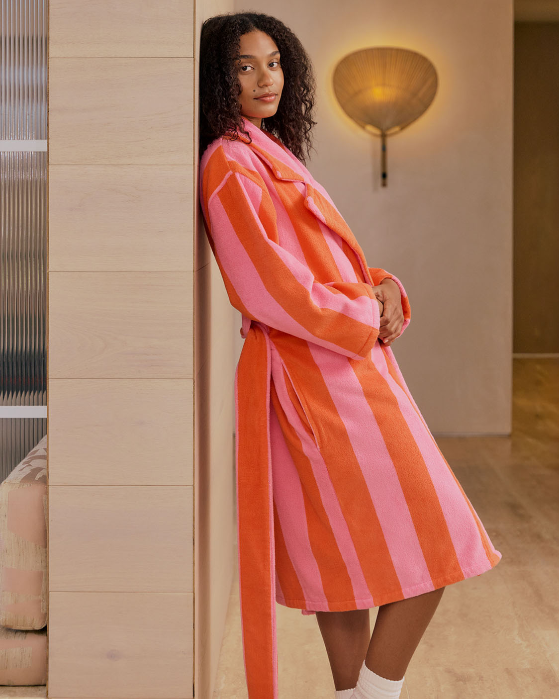 HOMMEY - ROBE | TERRY [SIZE:S/M CLR:SHERBET STRIPES]