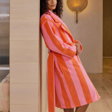 HOMMEY - ROBE | TERRY [SIZE:S/M CLR:SHERBET STRIPES]