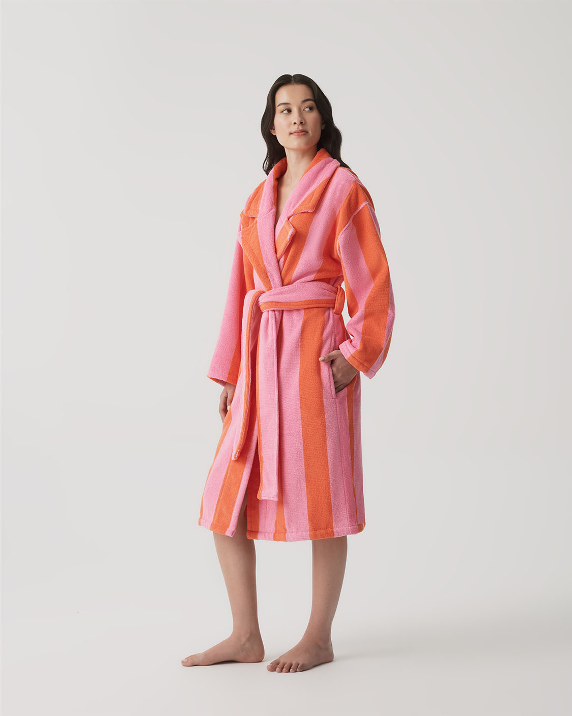 HOMMEY - ROBE | TERRY [SIZE:S/M CLR:SHERBET STRIPES]