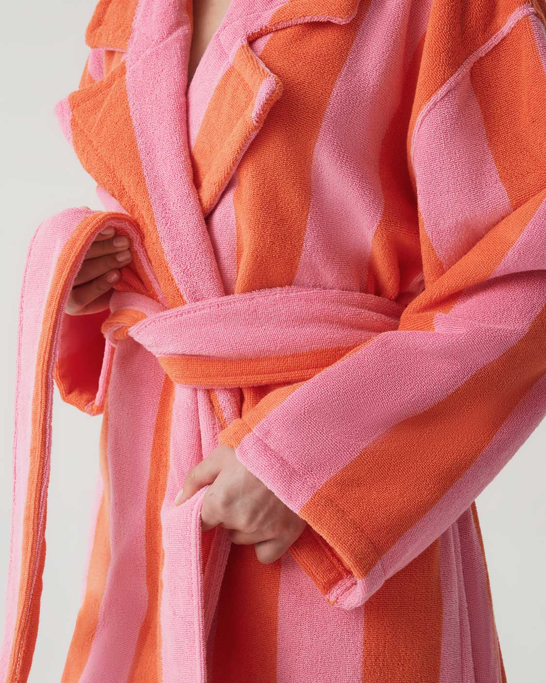 HOMMEY - ROBE | TERRY [SIZE:S/M CLR:SHERBET STRIPES]