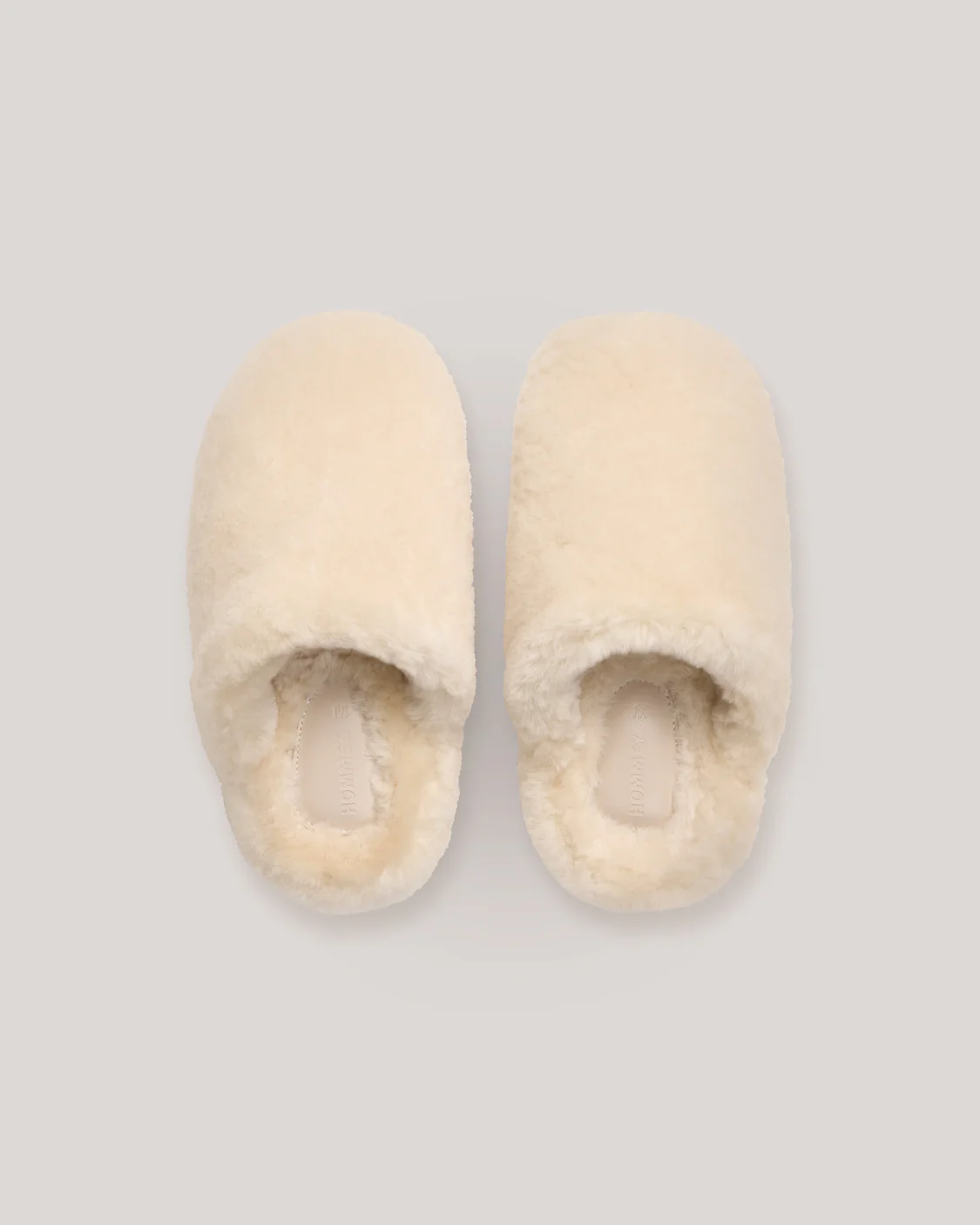 HOMMEY - SHEEPSKIN SLIPPERS [SIZE:LARGE CLR:CREAM]