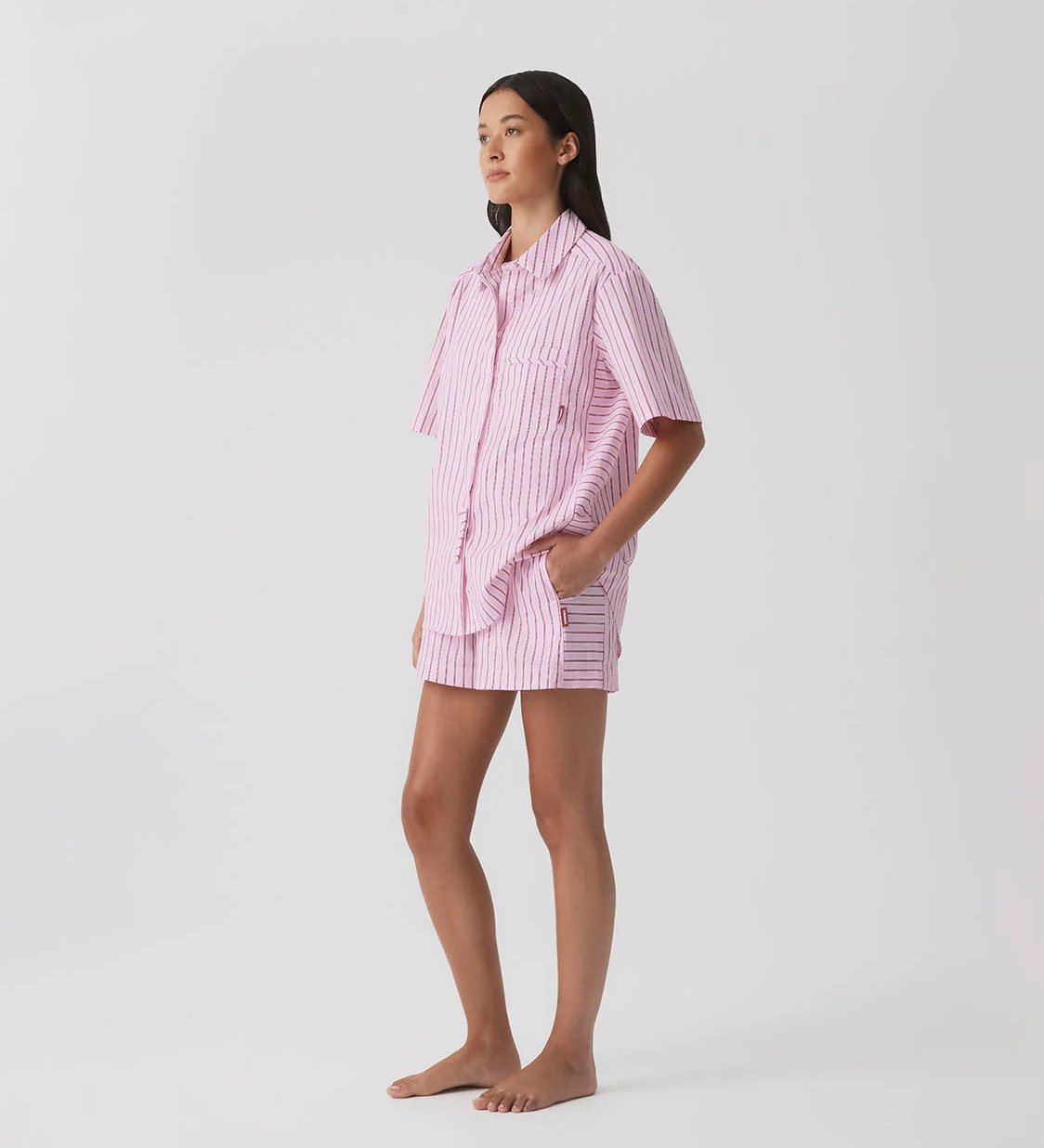 HOMMEY - SHORT SLEEVE SLEEP SHIRT | POPPY [SIZE:S]