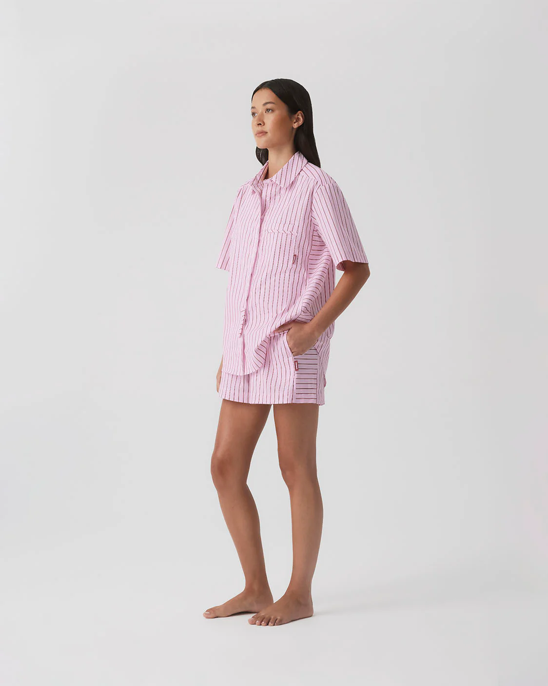 HOMMEY - SHORT SLEEVE SLEEP SHIRT | POPPY [SIZE:M]