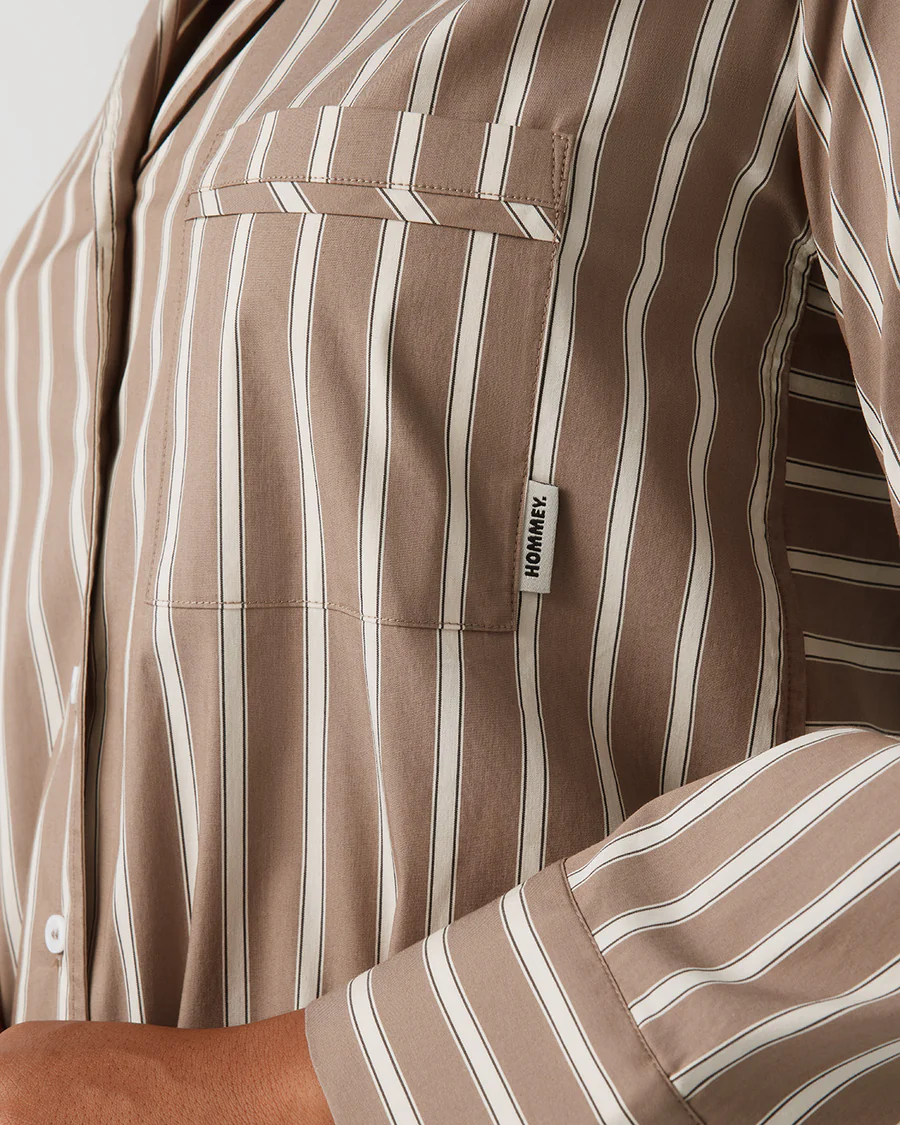 HOMMEY - LONG SLEEVE SHIRT [SIZE:S CLR:HAZELNUT]
