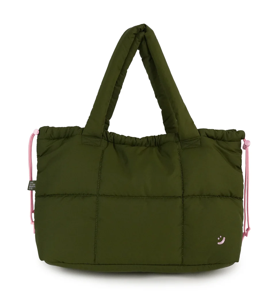 THE SOMEWHERE CO - MARSHMALLOW MIDI TOTE | KHAKI