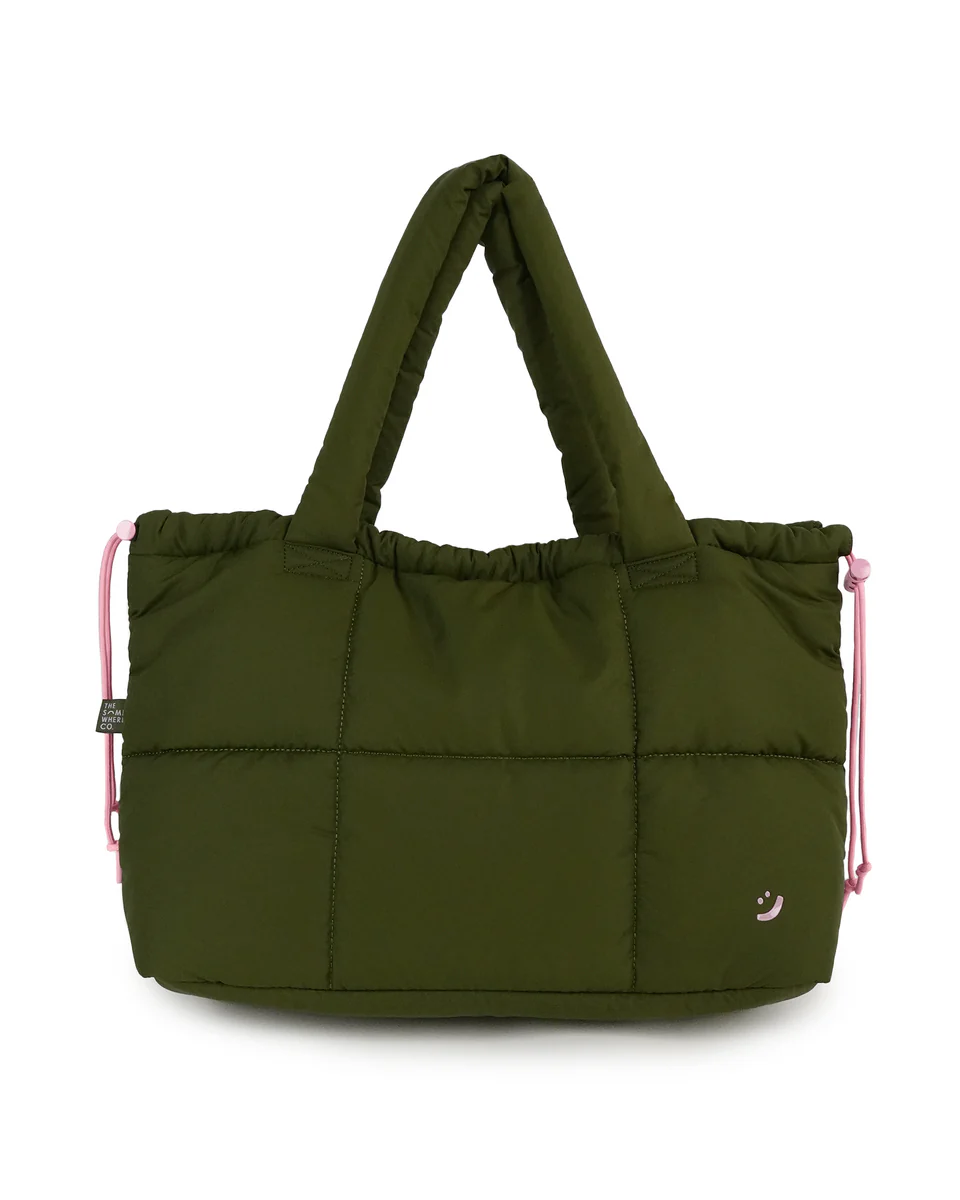 THE SOMEWHERE CO - MARSHMALLOW MIDI TOTE | KHAKI