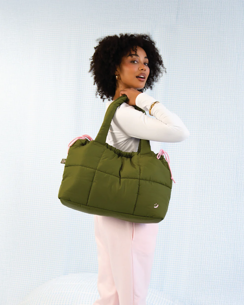 THE SOMEWHERE CO - MARSHMALLOW MIDI TOTE | KHAKI