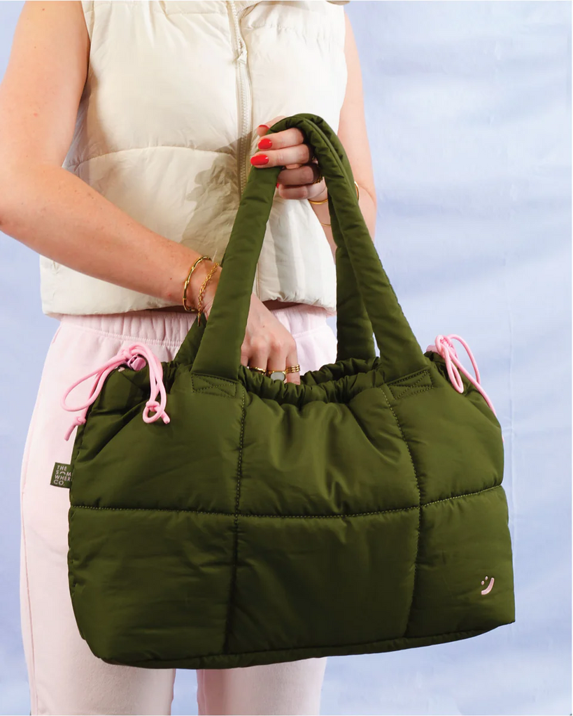 THE SOMEWHERE CO - MARSHMALLOW MIDI TOTE | KHAKI