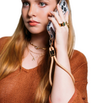 KLIPSTA - LOOP PHONE WRIST STRAP | GOLD + TAN