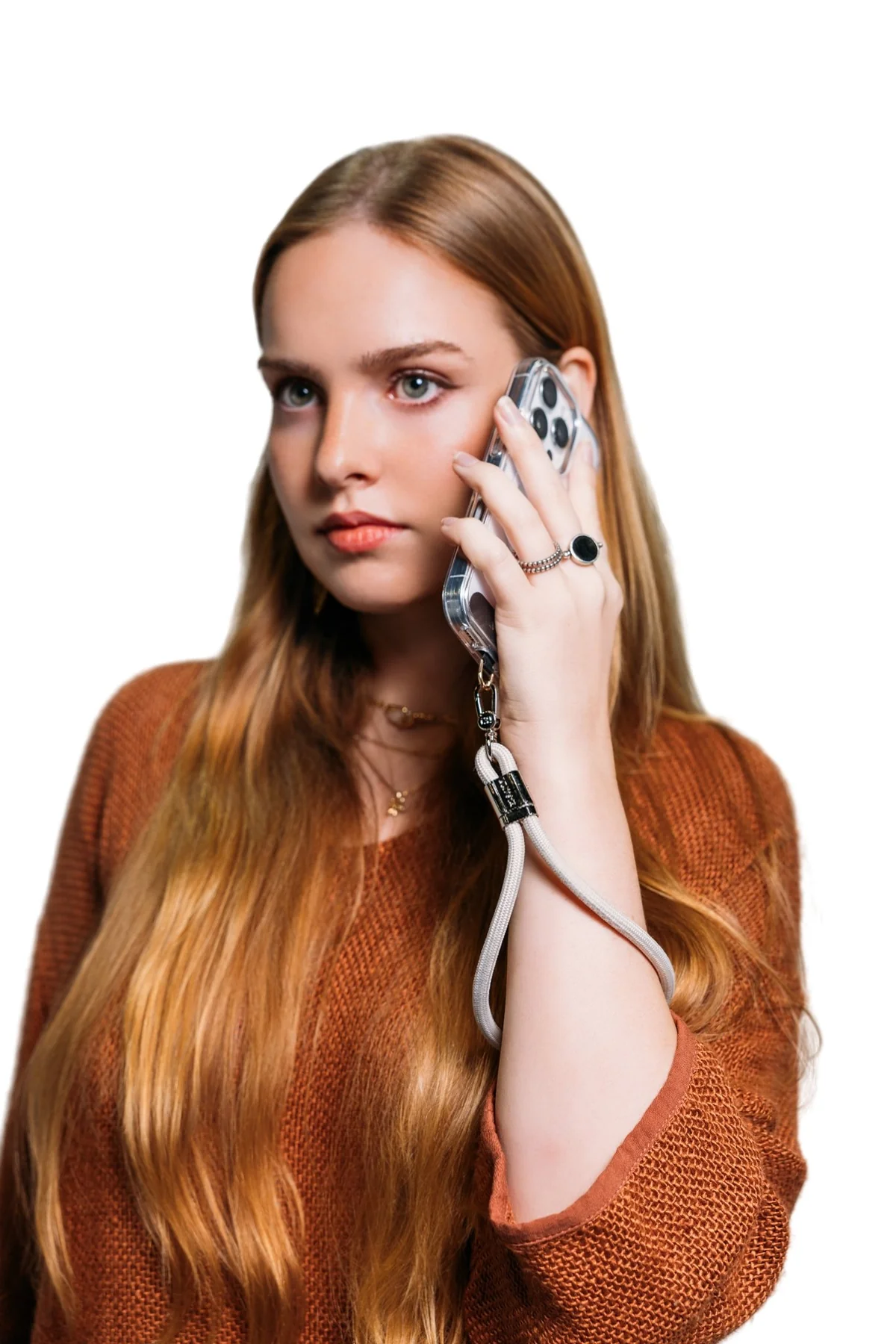 KLIPSTA - LOOP PHONE WRIST STRAP | GOLD + STONE