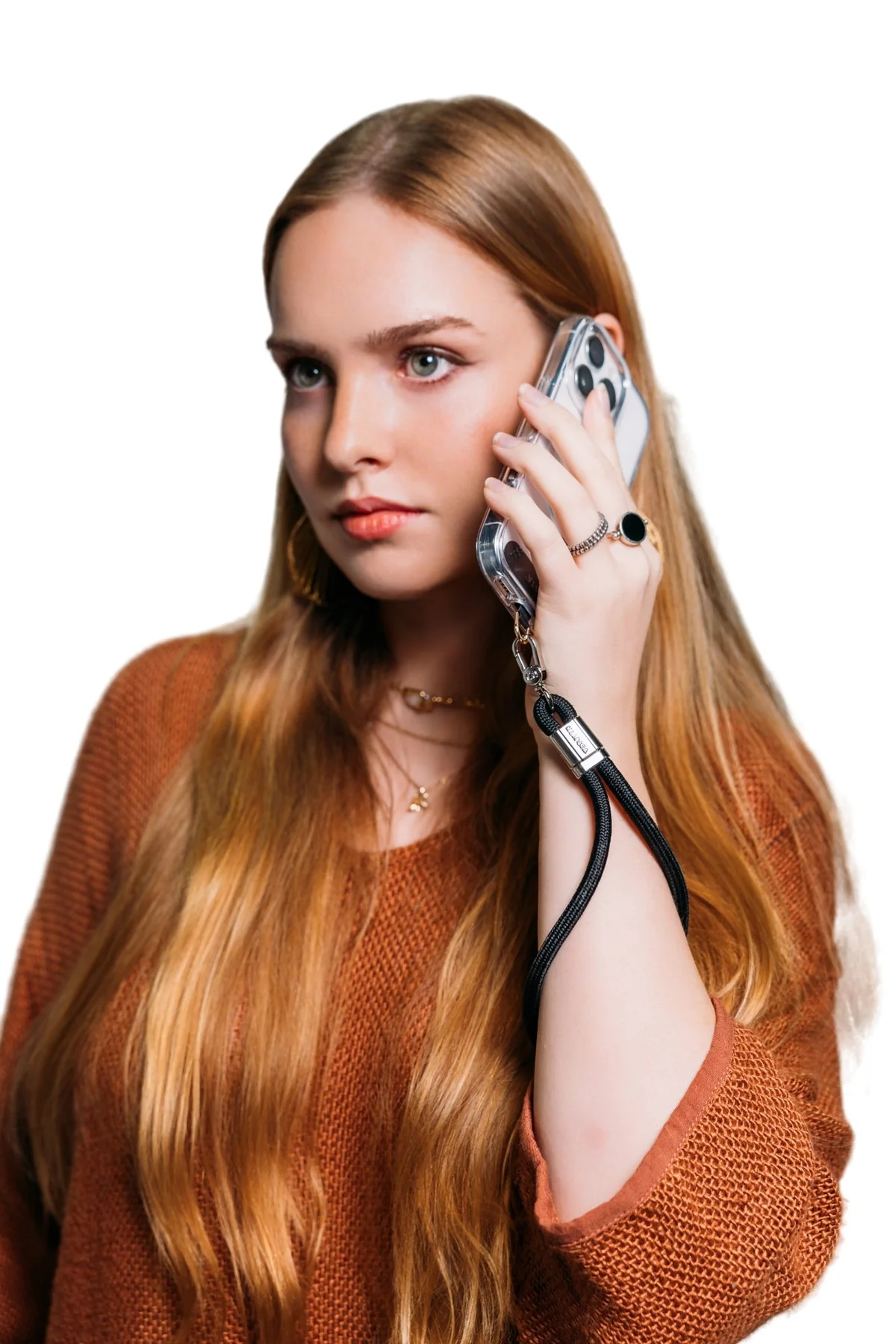 KLIPSTA - LOOP PHONE WRIST STRAP | SILVER + BLACK