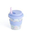 CHINO CLUB - BAMBOO BABY CHINO CUP | 4 OZ | BLUE FLORAL (INCL. STRAW)