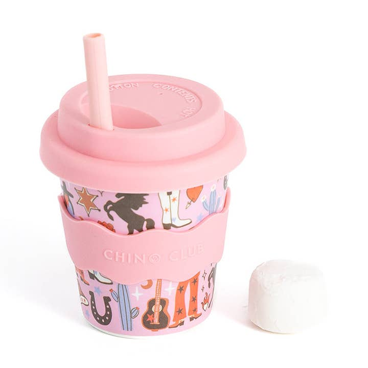 CHINO CLUB - BAMBOO BABY CHINO CUP | 4 OZ | COWGIRL (INCL. STRAW)