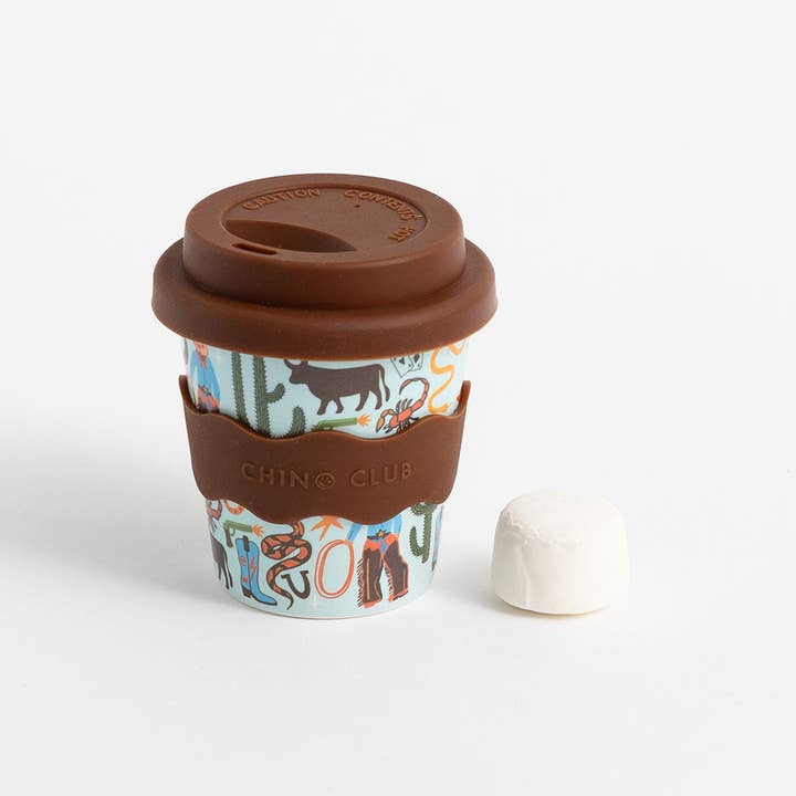 CHINO CLUB - BAMBOO BABY CHINO CUP | 4 OZ | COWBOY (INCL. STRAW)