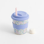 CHINO CLUB - BAMBOO BABY CHINO CUP | 8 OZ | BLUE FLORAL (INCL. STRAW)