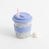 CHINO CLUB - BAMBOO BABY CHINO CUP | 8 OZ | BLUE FLORAL (INCL. STRAW)