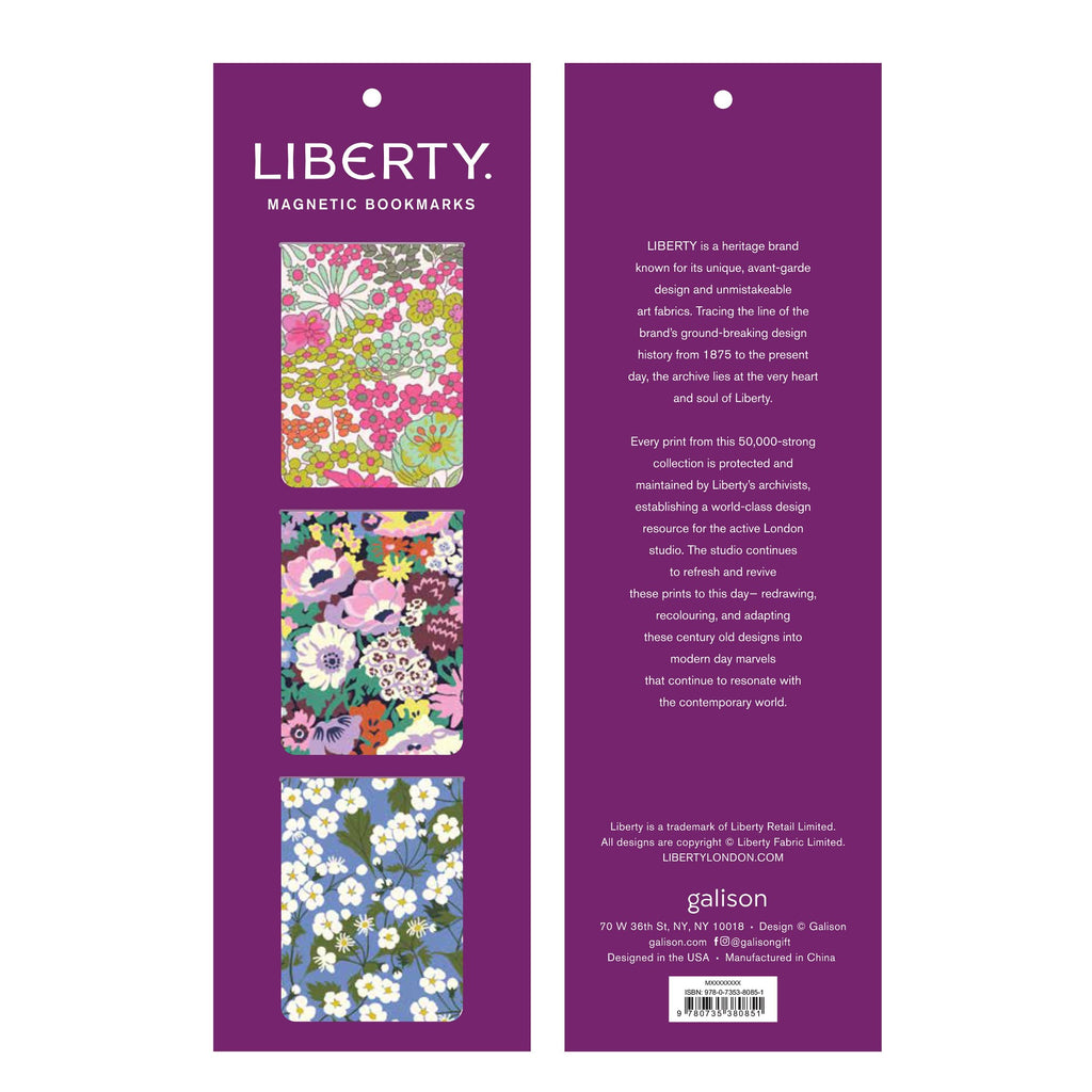 GALISON - LIBERTY FLORAL MAGNETIC BOOKMARKS | SET OF 3