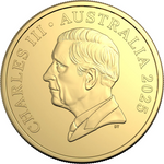 ROYAL AUSTRALIAN MINT -  2025 20 CENT GOLD PLATED COLOURED UNCIRC COIN  | DELUXE BOOK EDITION | 50TH ANNIVERSARY OF THE RAINBOW SERPENT