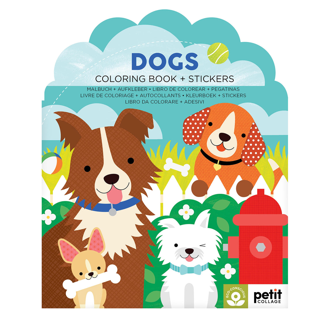 PETIT COLLAGE - COLOURING BOOK WITH STICKER | DOGS