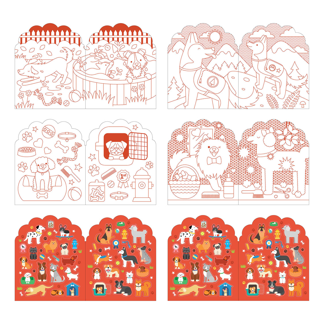 PETIT COLLAGE - COLOURING BOOK WITH STICKER | DOGS
