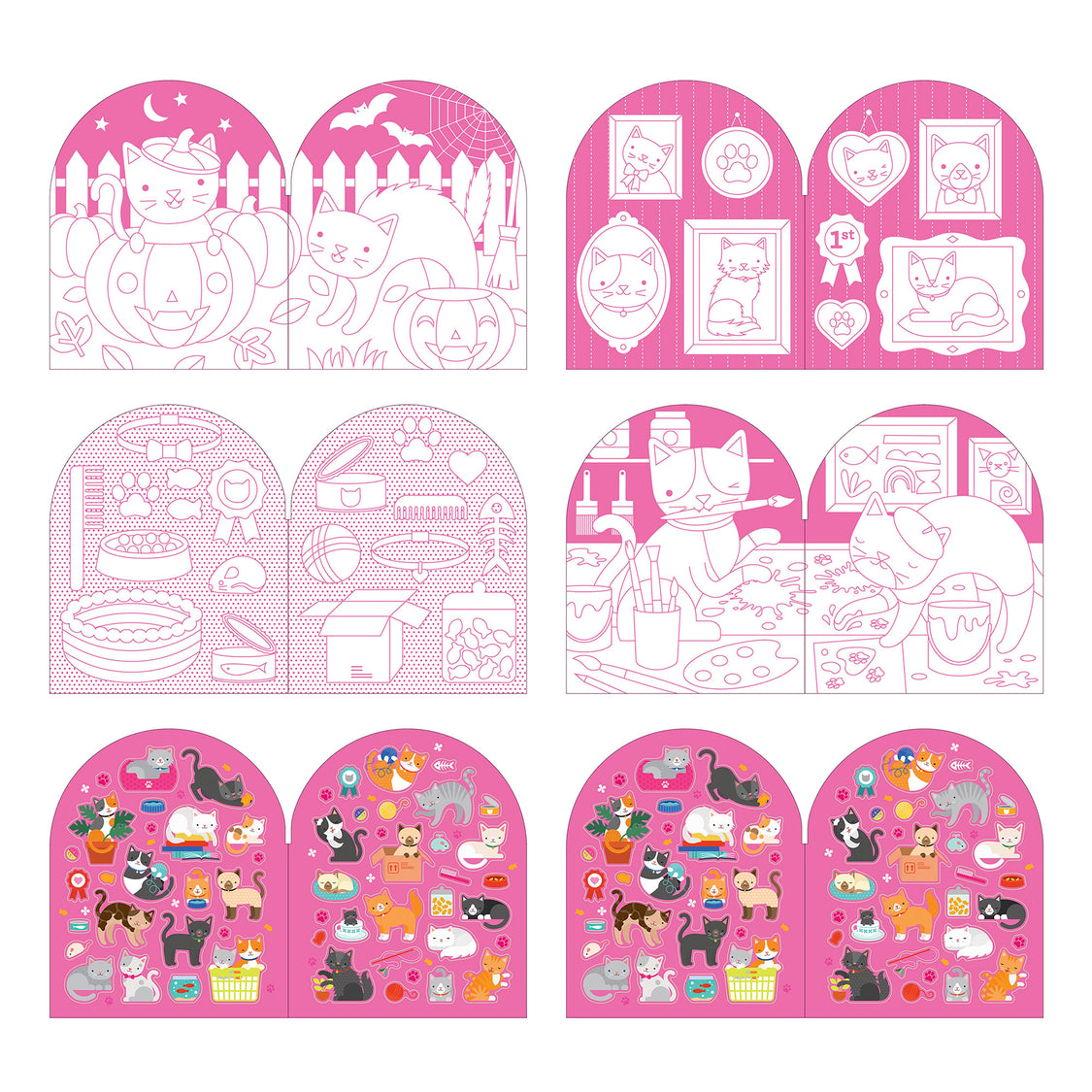 PETIT COLLAGE - COLOURING BOOK WITH STICKER | CATS