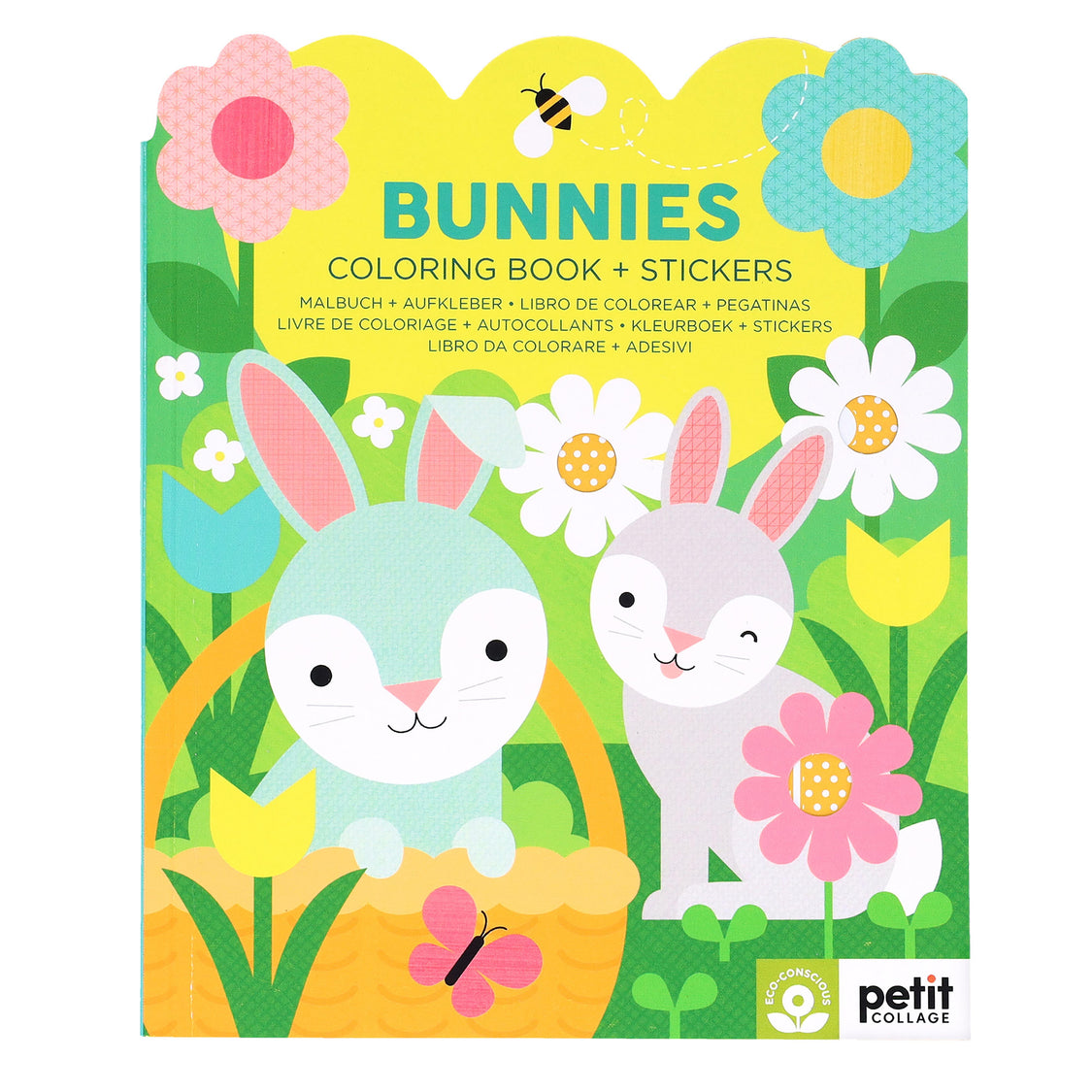 PETIT COLLAGE - COLOURING BOOK WITH STICKER | BUNNIES