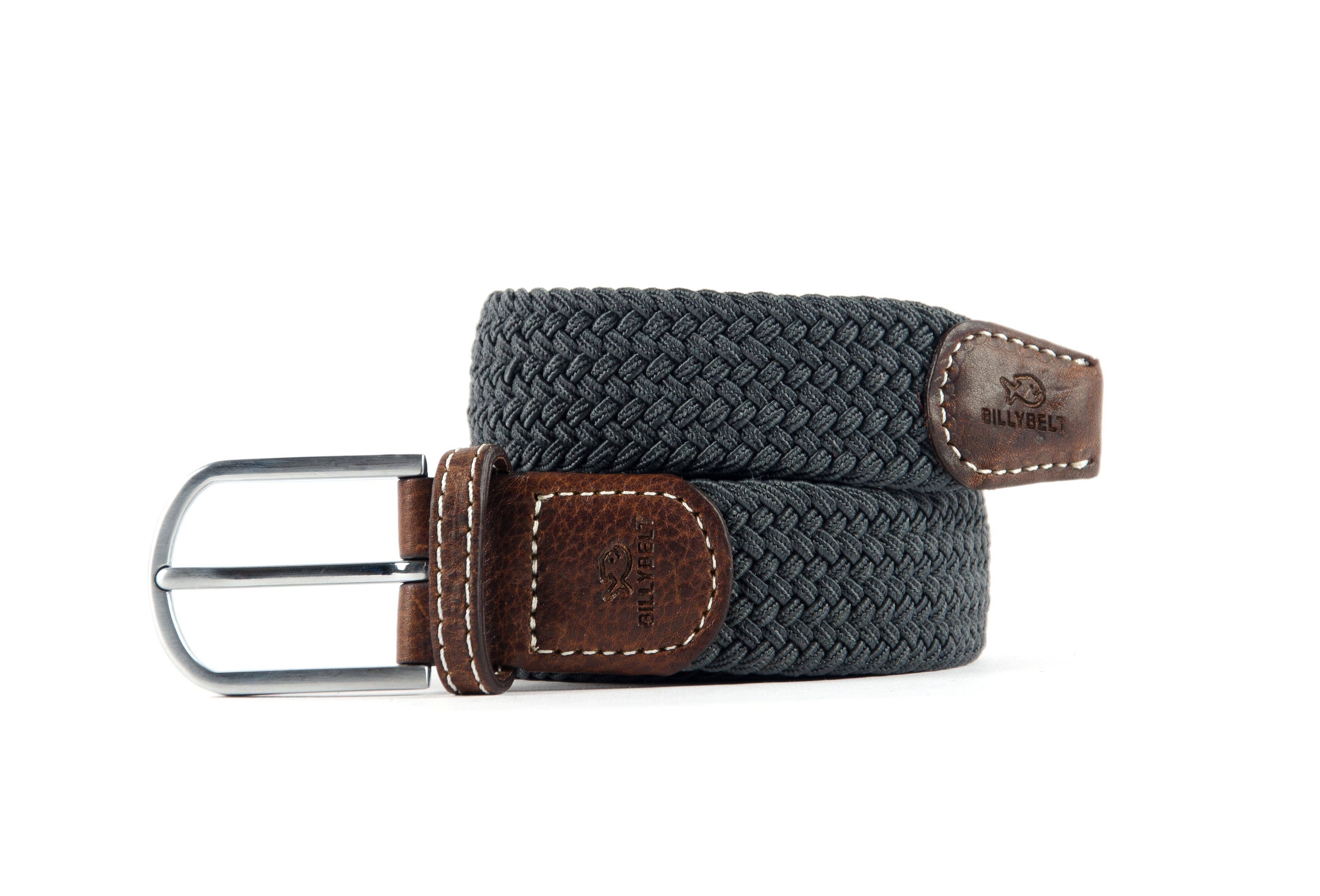 BILLYBELT Elastic Braided Belt Flannel Grey