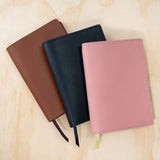 HELLO SUNDAY - A5 LEATHER NOTEBOOK COVER WITH APICA NOTE BOOK | BLACK