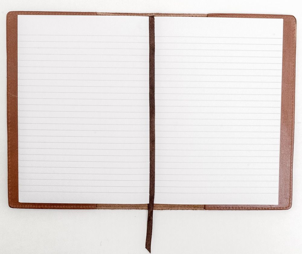 HELLO SUNDAY - A5 LEATHER NOTEBOOK COVER WITH APICA NOTE BOOK | TAN