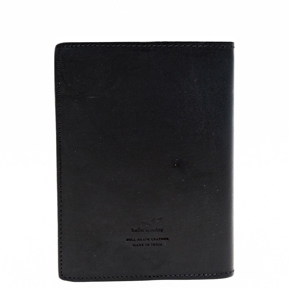 HELLO SUNDAY - A6 LEATHER NOTEBOOK COVER WITH APICA NOTE BOOK | BLACK