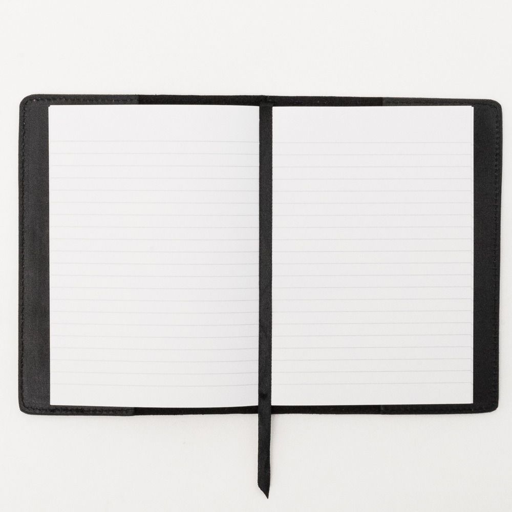 HELLO SUNDAY - A6 LEATHER NOTEBOOK COVER WITH APICA NOTE BOOK | BLACK