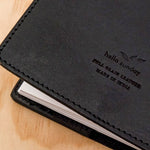 HELLO SUNDAY - A6 LEATHER NOTEBOOK COVER WITH APICA NOTE BOOK | BLACK