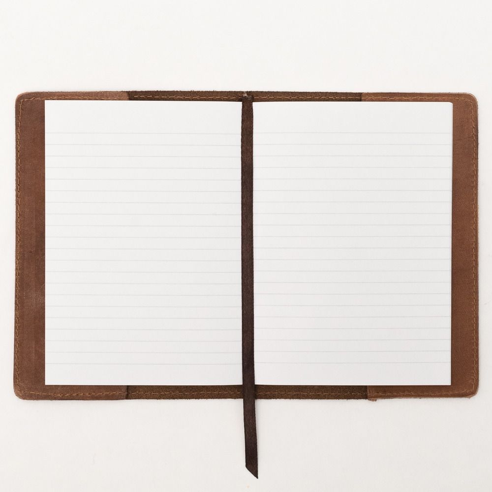 HELLO SUNDAY - A6 LEATHER NOTEBOOK COVER WITH APICA NOTE BOOK | TAN