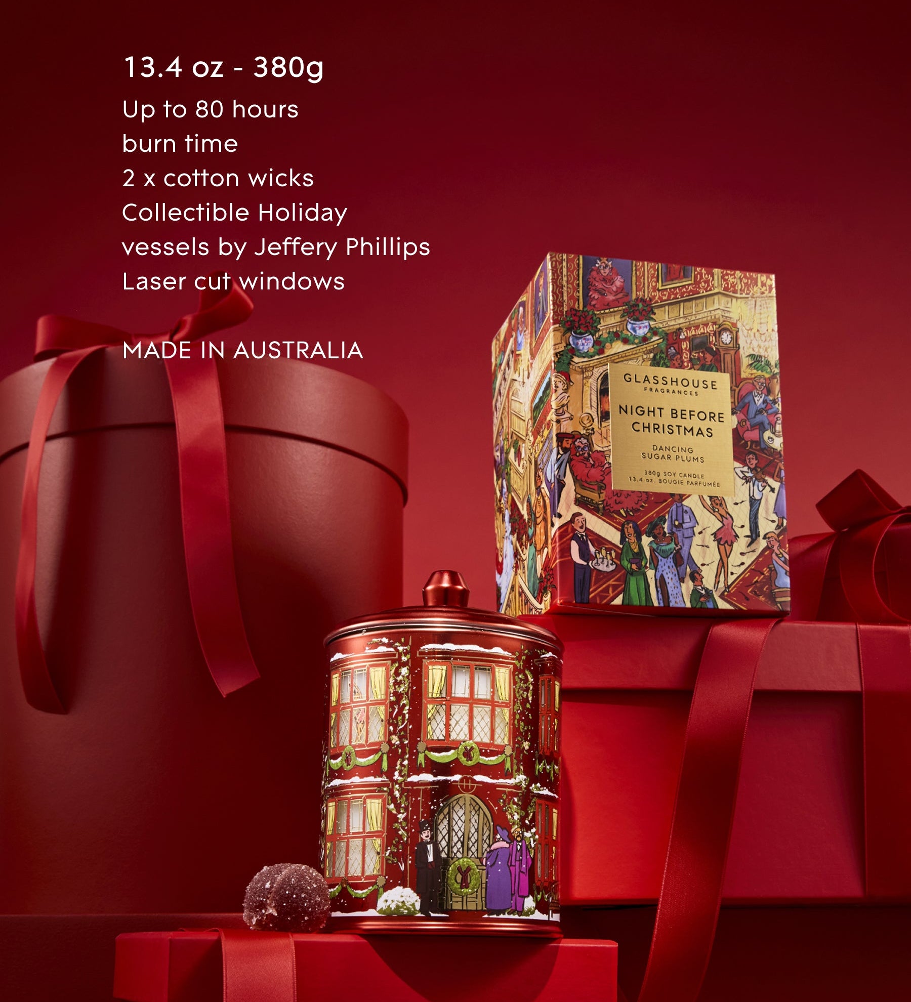 GLASSHOUSE - 380G CHRISTMAS CANDLE | NIGHT BEFORE CHRISTMAS