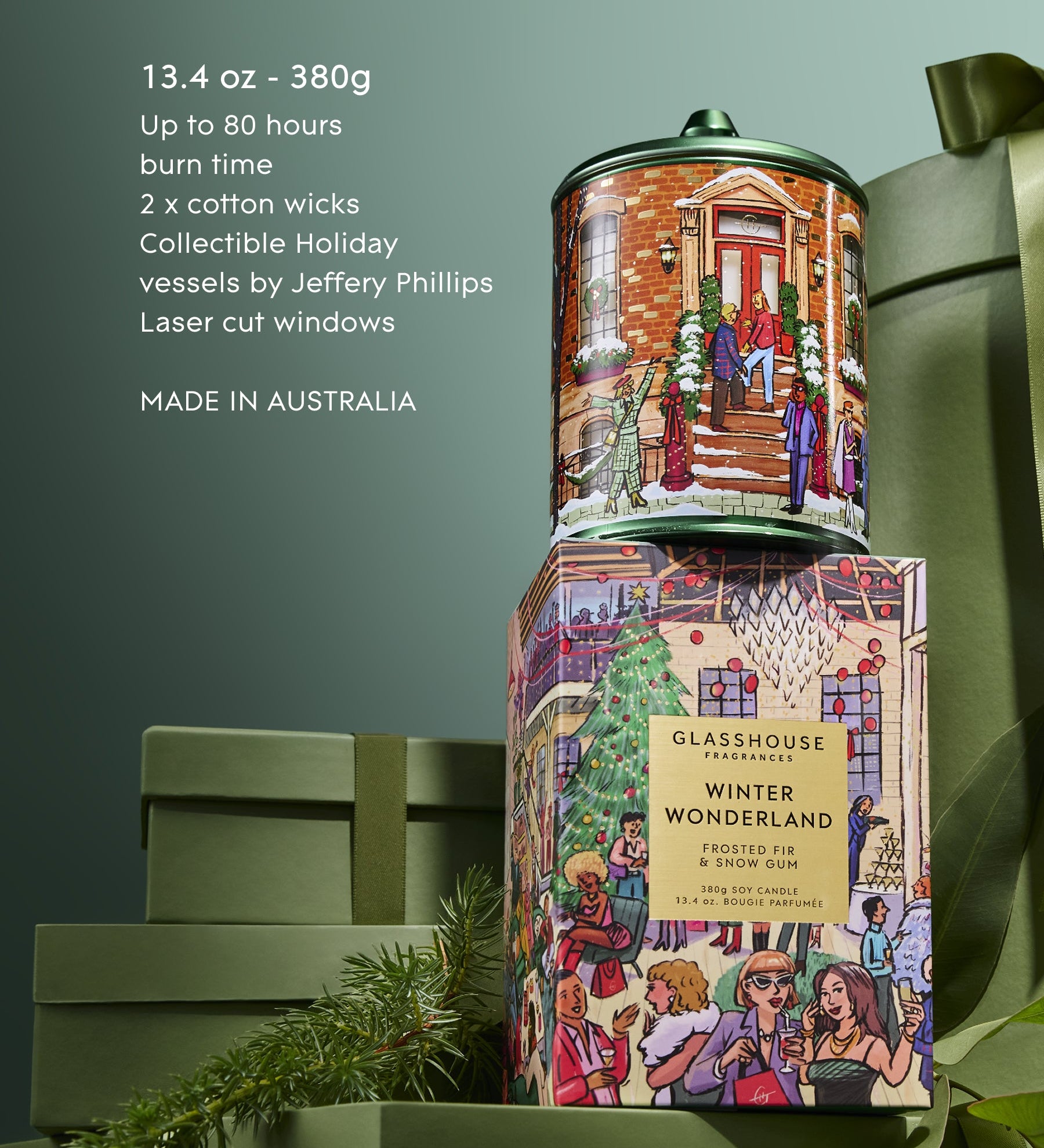 GLASSHOUSE - 380G CHRISTMAS CANDLE | WINTER WONDERLAND